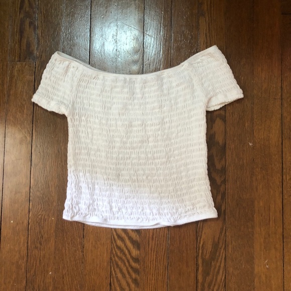 Brandy Melville Tops - White off the shoulder Crop Top